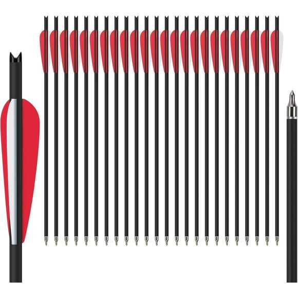 24Pcs 18 Inch Crossbow Bolt,Hunting Carbon Arrows for Outdoor Target Practice