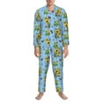thumbnail image 3 of Lsque Sunflowers And Bees Pattern Long Sleeve Pajama Set for Men - Soft 2-Piece Sleepwear and Loungewear Set with Pockets, Comfy Nightwear-Medium, 3 of 7