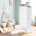 thumbnail image 6 of Rolling Cart with Drawers,12 Drawer Rolling Cart,Rolling storage cart with drawers,White Rolling Drawer Cart,Teacher Rolling Cart for Classroom Storage,Craft Cart with Wooden Tabletop, 6 of 16