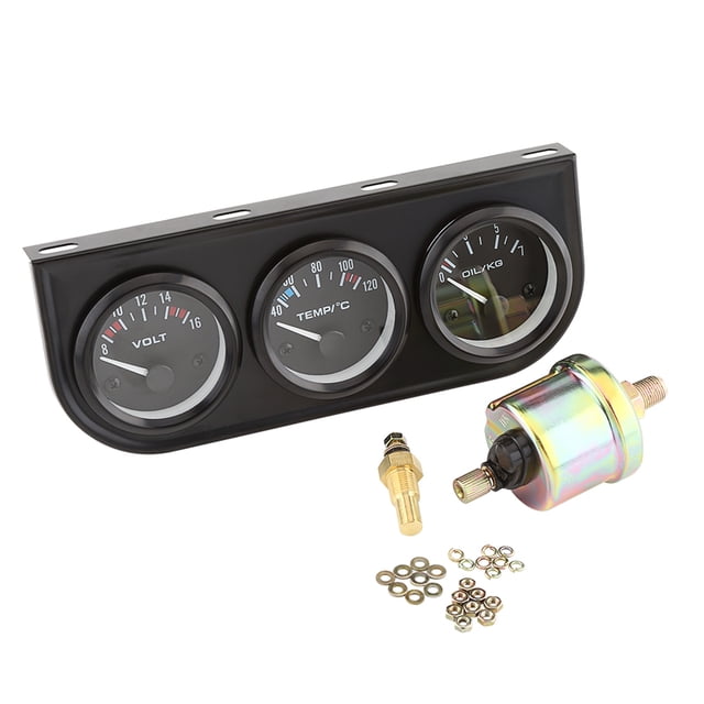 Oil Pressure Meter, Triple Gauge Set Easy Reading High Sensitivity 3 In 1 With Sensor For Truck For Marine For Car