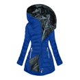 thumbnail image 3 of lcziwo Prime Today Down Jacket Women Hiking Coat Lightweight Long Sleeve Puffer Jacket Solid Color Padded Fleece Lined Jacket with Pocket 2024 for Winter,Blue,L, 3 of 7