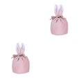 thumbnail image 1 of Monstrate Excelentes bolsas de regalo de conejitos para Pascua, lindas y fáciles de llevar, decoraciones de Pascua ampliamente utilizadas, RBD- RBD-TR rosa claro 9*13cm 2Conjunto, 1 of 6