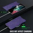 thumbnail image 4 of Allytech Magnetic Case for Samsung Galaxy S22 Ultra, Support Wireless Charging, Card Slot & Kickstand, [Comfortable Touch] Luxury PU Leather Anti-Fingerprint Shockproof Oil-Proof Flip Case - Purple, 4 of 7