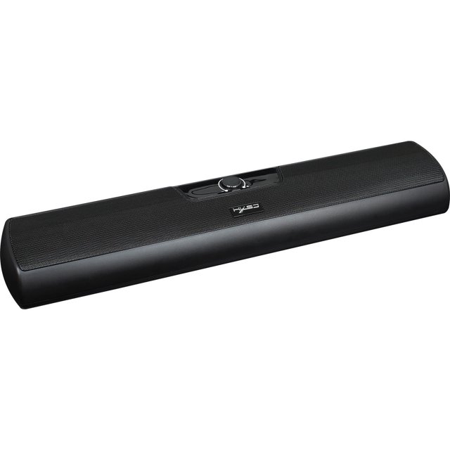 altavoz de doble bocina qulujing q3 con cable para tv, barra de sonido para el hogar negro, vista frontal centrada de perfil bajo con rejilla metálica curva y carcasa negra mate; control giratorio plateado y botón central, logo Yangita visible en el frente; diseñado para películas y smartphones y adecuado para colocarse debajo de una TV como barra de sonido doméstica.
