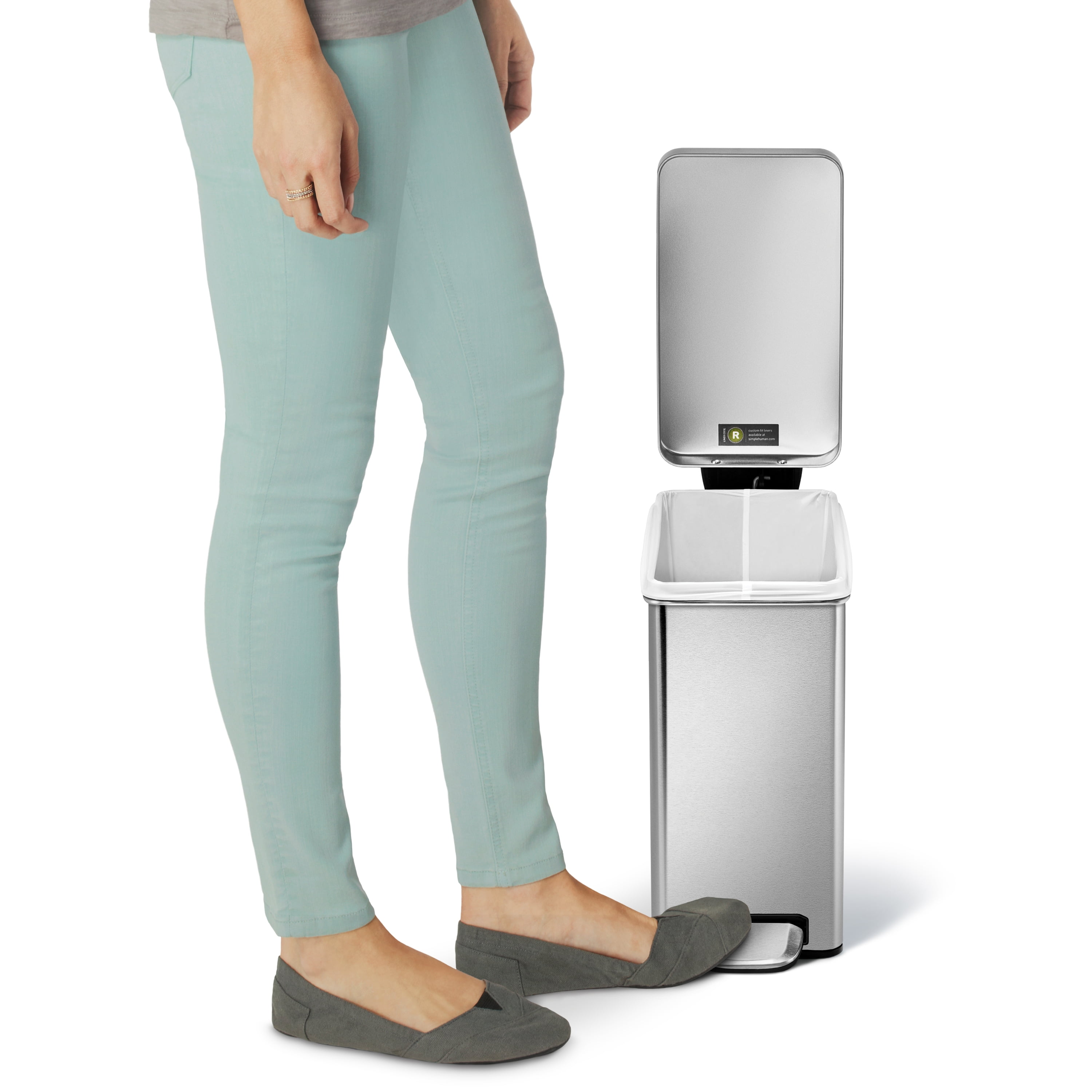 simplehuman Profile Step Trash Can Stainless Steel 2.6 Gallon (CW1898)