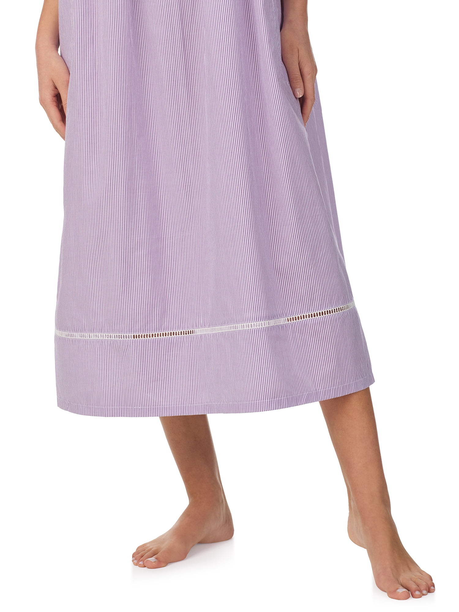 Aria Women's Lightweight Cotton Woven 50" Ballet Nightgown, Sizes XS-5X
