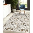 thumbnail image 4 of Floral Decorative Rug, Abstract Dreamy Illustration of Flowers and Butterflies Swirling Design Branches, Quality Carpet for Bedroom Dorm and Living Room, 6 Sizes, Dark Sepia, by Ambesonne, 4 of 4
