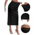 thumbnail image 3 of DARING DIVA Women's Satin Lace Trim Flared Hem Lightweight Maxi Half Slip XL Black, 3 of 6