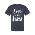 thumbnail image 2 of Wild Bobby Love Like Jesus Inspirational/Christian Men Graphic Tee, Vintage Heather Navy, XX-Large, 2 of 5