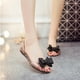 thumbnail image 4 of Zapatos planos de gelatina Sandalias de boca de pescado de moda Sandalias de bowknot Zapatos de playa creativos de verano para mujeres (negro 38 yardas 7US, 4.5UK, 38EU, 9.432 pulgadas), 4 of 5