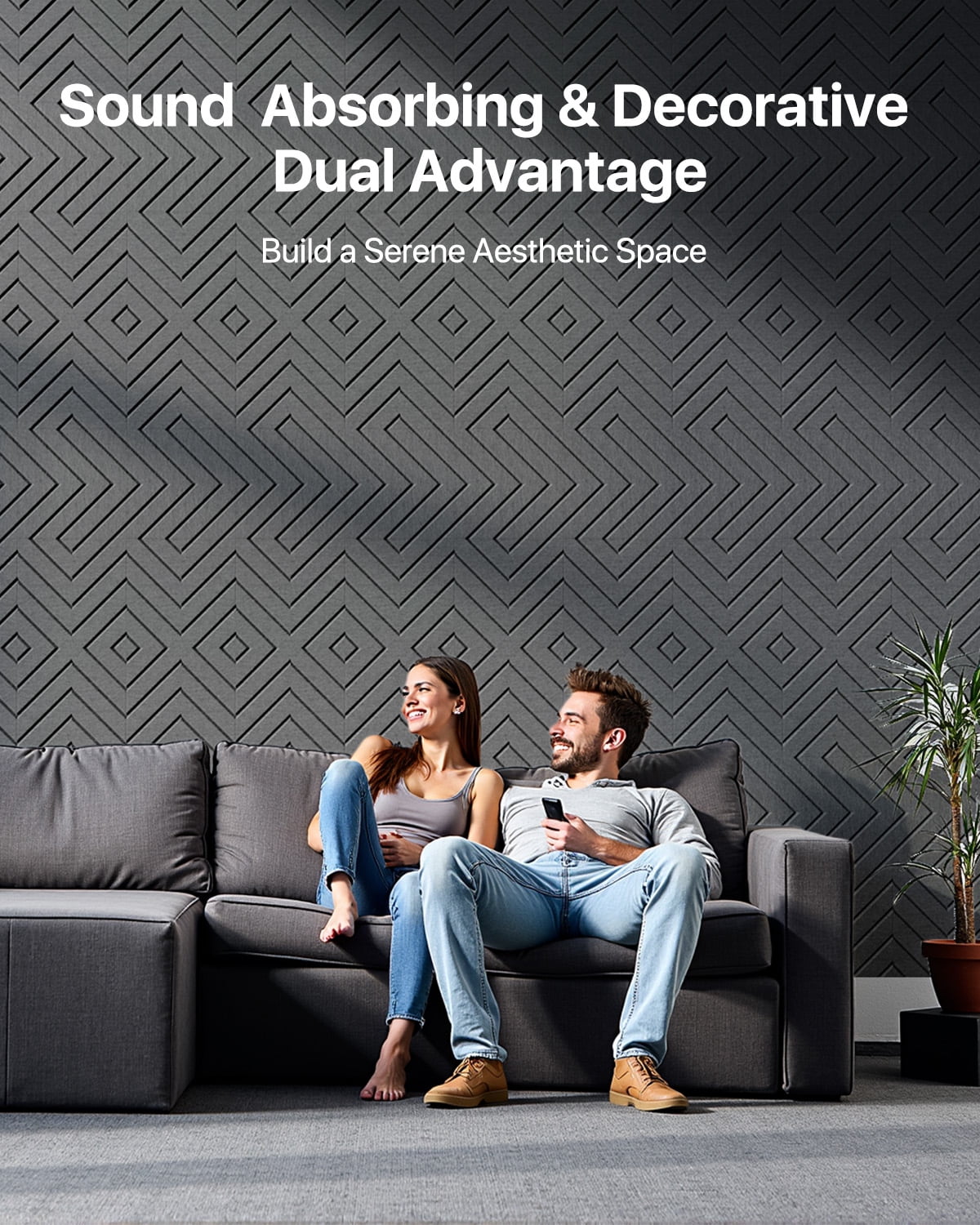 Soundsbay Soundproofing Panels, Self-Adhesive Acoustic Panels 12"x12"x0.4", 12 Pack White Sound Proof Panels for Walls, Door, Ceiling, Home Office