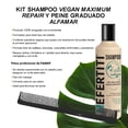 thumbnail image 2 of Shampoo Vegan Nefertiti 300 ml con Peine Alfamar | Fórmula Sin Sulfatos ni Parabenos | Limpieza Nutritiva para Cabello Dañado o con Alaciado Permanente, 2 of 6
