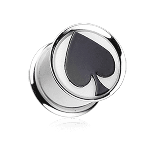 Lucky Spade Steel Double Flared Ear Gauge Plug