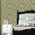 thumbnail image 2 of Vintage Peel and Stick Wallpaper Orange Fruit Branches Leaves Light Green Wall Mural 23.6in x 9.8ft Self Adhesive Removable Wall Paper Renter Friendly Wallpaper for Nursery Bedroom Cabinets, 2 of 8
