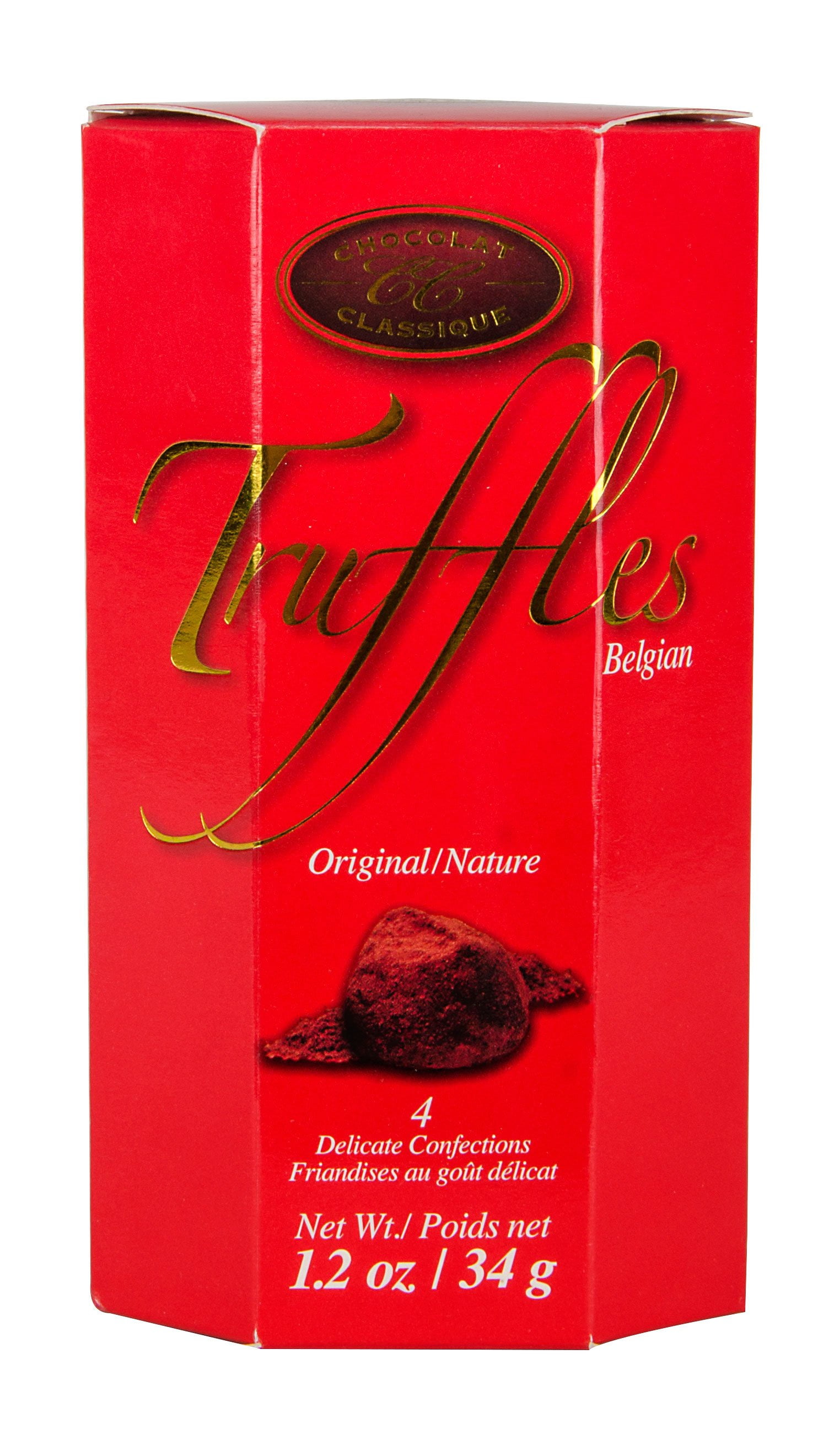 Chocolate Dusted Original French Truffles Red Hex Box
