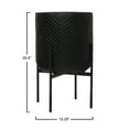 thumbnail image 2 of Bloomingville Round Metal Planter with Chevron Pattern on Stand, Black, 2 of 7