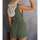 thumbnail image 1 of Pelele Corto De Verano, Sin Mangas, Cómodo, Para Mujer, Cuello En V, Tela De Poliéster, 2 Bolsillos Laterales Para Fiesta Cergrey Verde S, 1 of 6