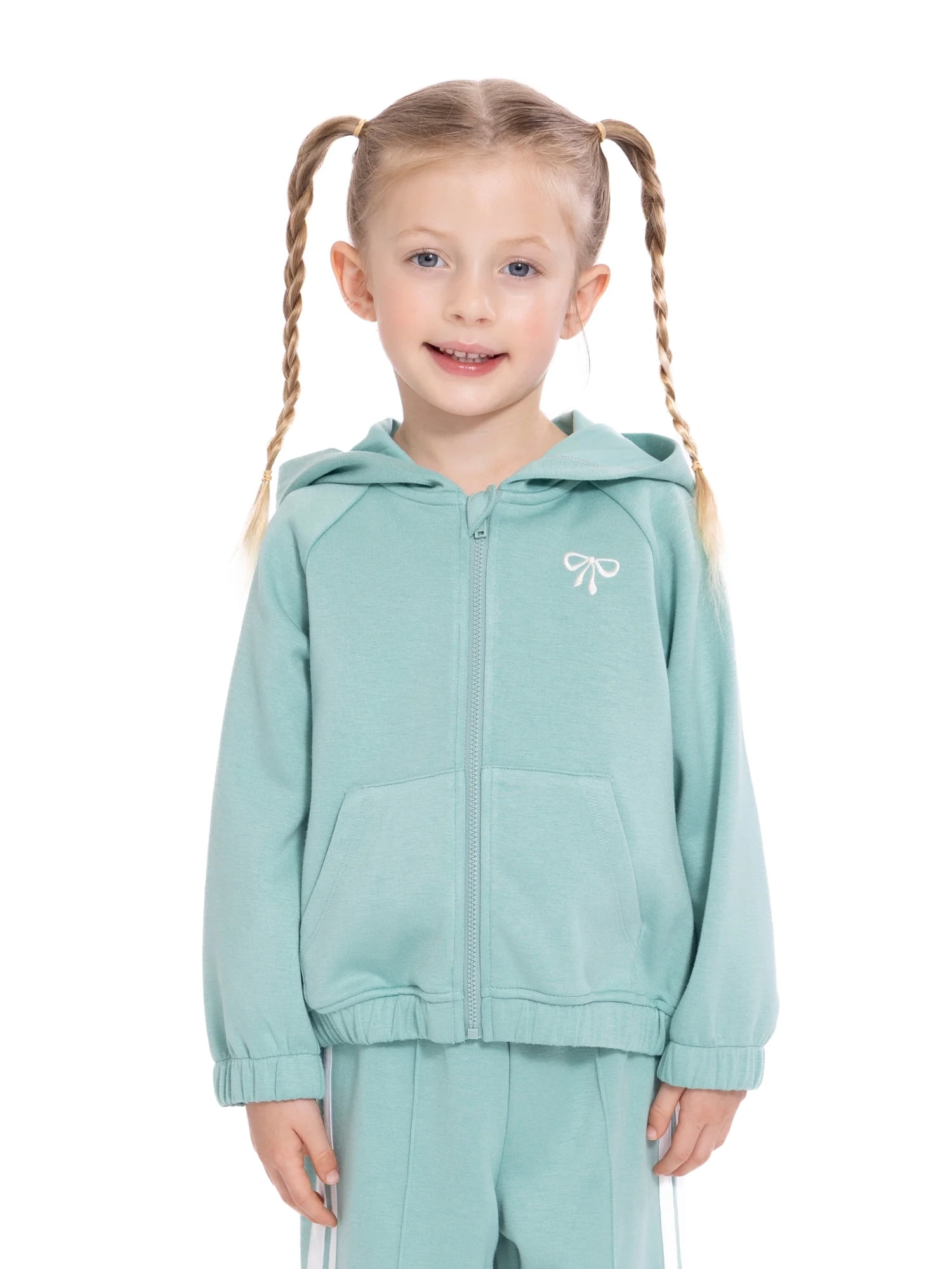 Wonder Nation Toddler Girls Full Zip Hoodie, Sizes 12M-5T
