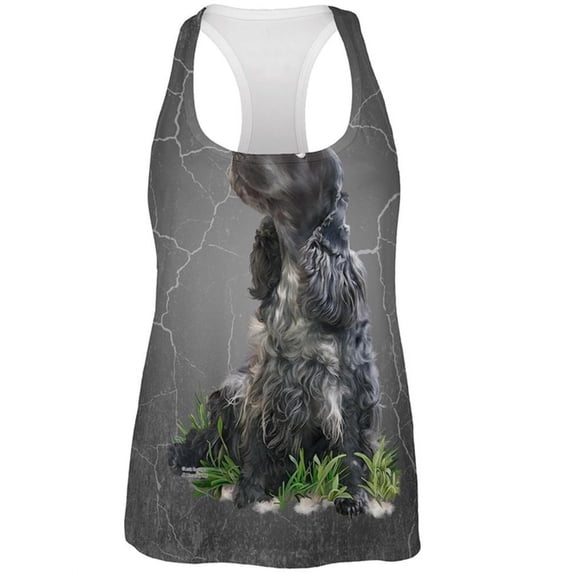 English Cocker Spaniel Live Forever All Over Womens Work Out Tank Top Multi MD