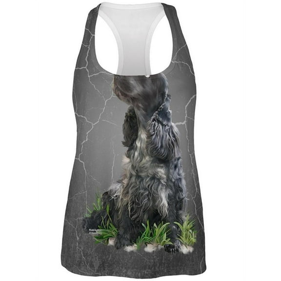 English Cocker Spaniel Live Forever All Over Womens Work Out Tank Top Multi MD