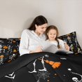 thumbnail image 4 of Manfei Cartoon Dancing Skeleton King Bedding 7pcs, Halloween Pumpkin King Bed in a Bag, Black Orange White,Black Reversible, 4 of 7