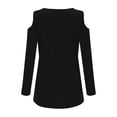 thumbnail image 6 of MEICHEN Spring and Summer Women's Clothing Color Cotton Fashion Solid Color Strapless Long Sleeved T Shirt, 6 of 6