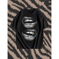 thumbnail image 2 of Men's Street Style Sexy Lip Print Loose Fit Short Sleeve Graphic T-Shirt, Summer, 2 of 3