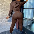thumbnail image 5 of MIUOWANP Two piece Sets for Women Women's Fashion Hooded Long Sleeve Slim Zipper Sports Casual Suit, 5 of 5