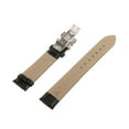 thumbnail image 3 of facefd Leather Watch Band Butterfly Deployment Clasp Buckle Black-18mm-White thread, 3 of 5