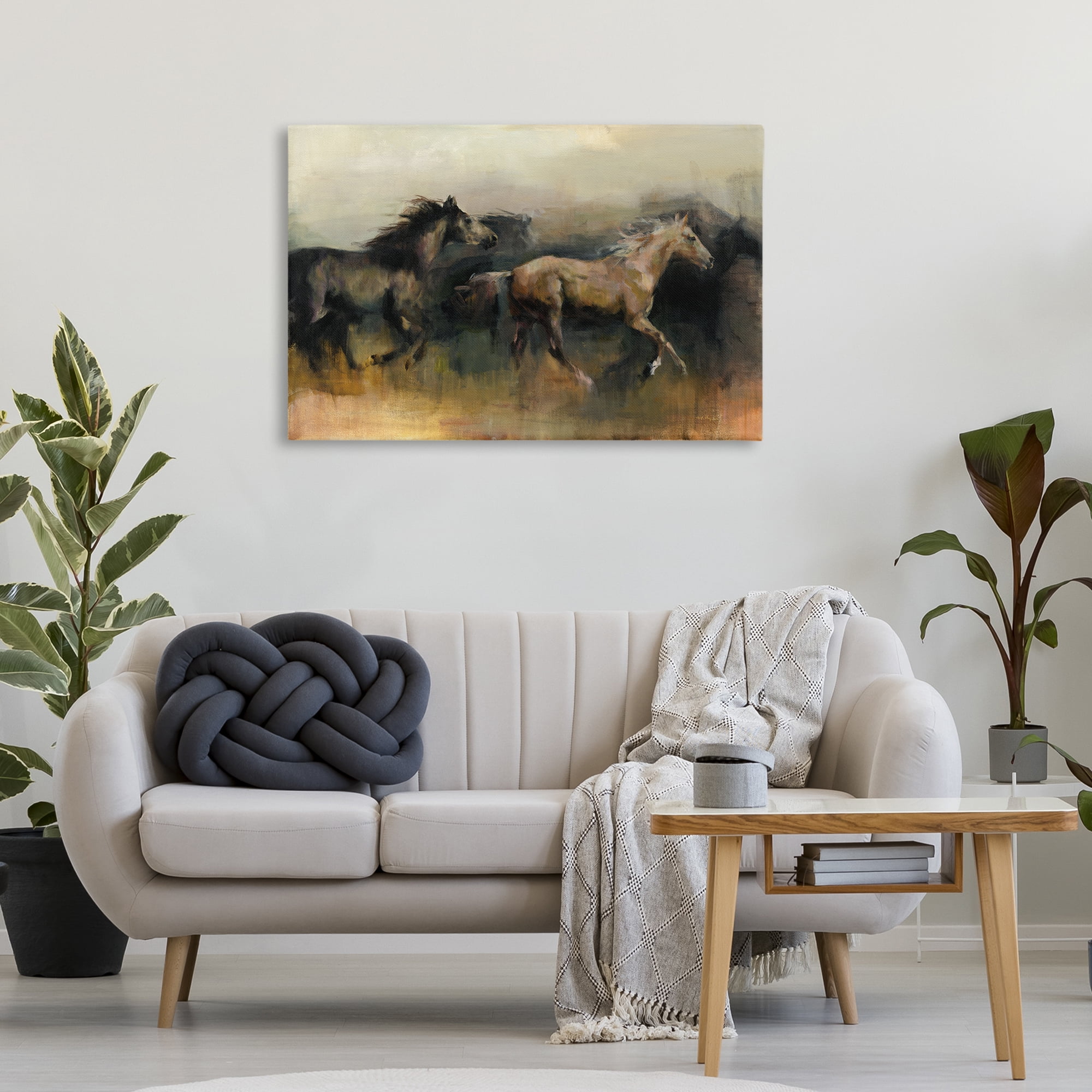 Stupell Industries Roaming The West Horses Animals Painting Wrapped Canvas Art Print Wall Art, 36 x 24