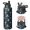 Astronaut and Cat Black Pattern, variant on Astronaut and Cat Black Pattern Insulated Water Bottle with Straw, Vacuum Insulated Portable Hydration Bottle 304 Stainless Steel Inner Liner Gifts Ideas for Birthday Holiday Party