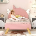 thumbnail image 2 of Aukfa Platform Bed with Unicorn Horn Headboard for Kids, Twin Bed Frame, Wooden - Pink, 2 of 8