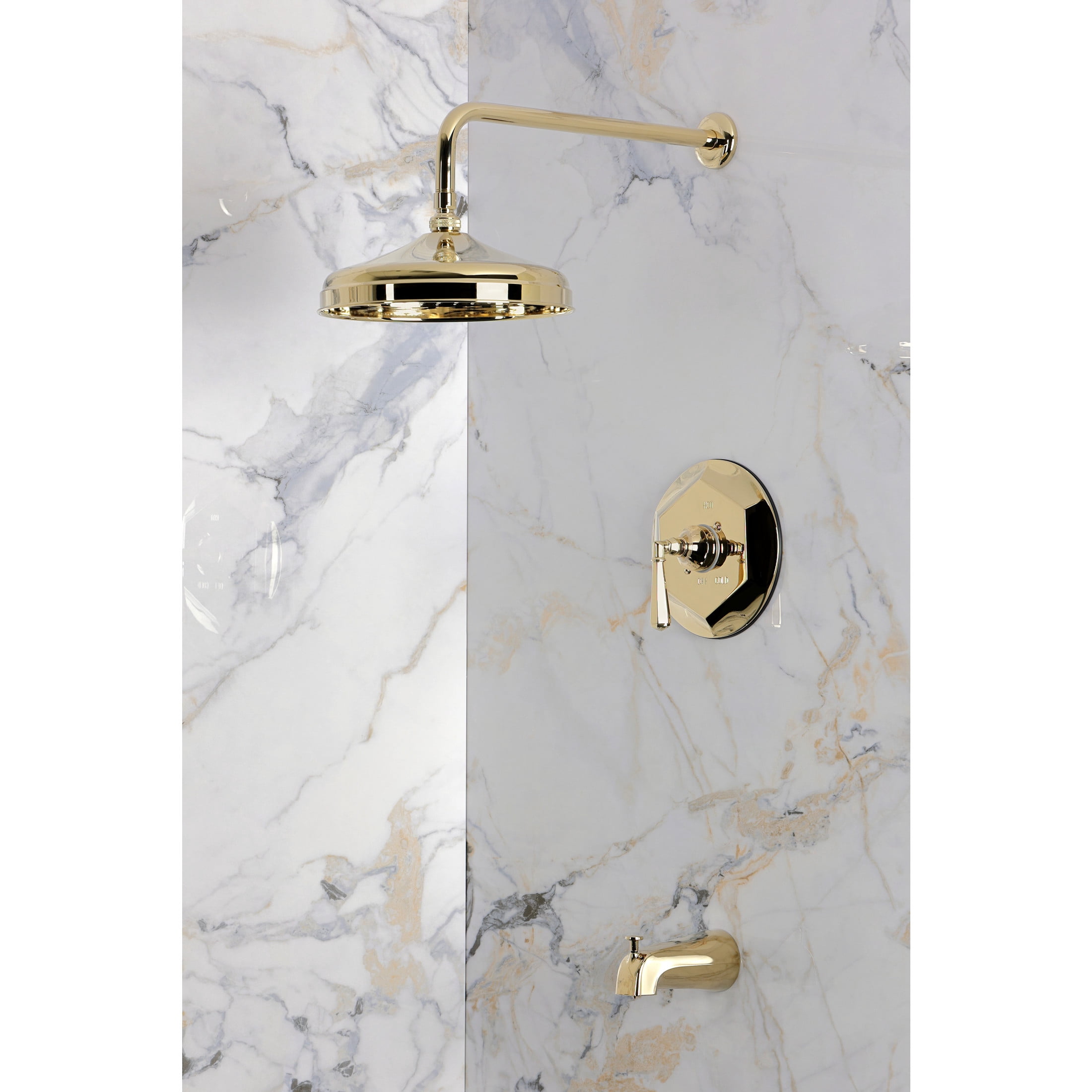 Kingston Brass KBX4632HLT Metropolitan Single-Handle Tub and Shower Faucet, Trim Only, Polished Brass