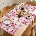 thumbnail image 5 of Pink Flowers Placemats Set of 8 Spring Botanical Budding Floral Branches Place Mats Indoor Wipeable Table Mats Washable Cloth Dining Table Placemats for Kitchen Holiday Party Home Decor 13x19 Inch, 5 of 9