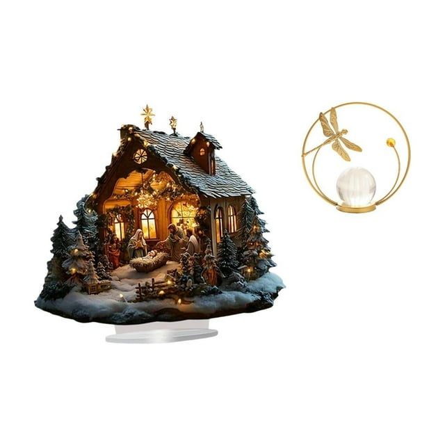 Escultura Decorativa De Cristal Acrílico Independiente Para Mesa Con Soporte De Metal Para Fiestas, Hogar, Estantería, Festival, Dormitorio, Pasillo, Chimenea, Sala De Estar, Oficina.