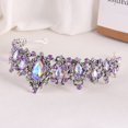 thumbnail image 5 of Granjero Gordo Tocado de novia, corona, joyas para el cabello con diamantes de imitación de cristal, ropa de celebración de bodas, decoración de fiesta (púrpura), 5 of 5