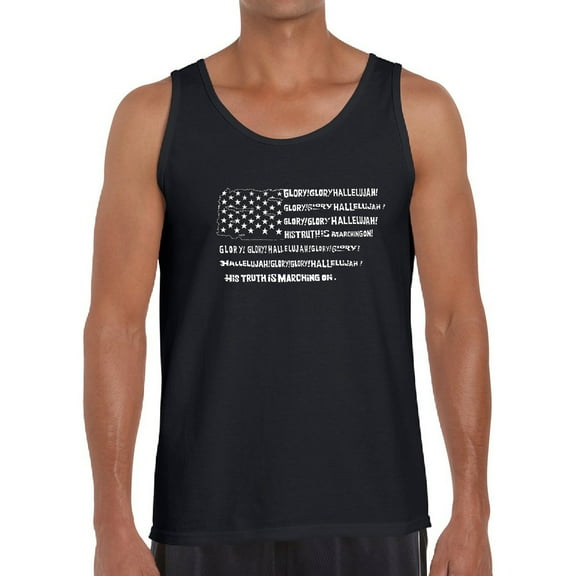 Men's Word Art Tank Top - Glory Hallelujah Flag