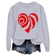 thumbnail image 2 of Meichang Chandails en Molleton pour Femmes Chandail en Molleton de la Saint-Valentin Chandail en Molleton Imprimé Cœur Manches Longues Col Rond Décontracté, 2 of 3