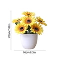 thumbnail image 3 of Dongrere Artificial Potted Plants with White Plastic Pot Fake Bush Greenery Faux Flower Arrangement Decorative for Home Bedroom Office Desk, A, 3 of 6