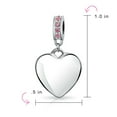 thumbnail image 4 of Bling Jewelry Womens Initial Alphabet Bead Charm Pink Crystal Heart Dangle for European Bracelet, 4 of 4