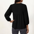 thumbnail image 5 of CYMMPU Women's Summer Basic 3/4 Sleeve Crew Neck Blouse Top, Casual Lightweight Long Sleeve Top for Ladies Black S, 5 of 6