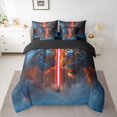 thumbnail image 2 of Castle Fairy Female Men Adults Tiger Animal Bedding Comforter Set 7 Pieces,Neon Light Lightsaber Full Bedding Set Lightweight,Video Game Fitted Sheet Flat Sheet,Super Cozy Room Decor,Reversible, 2 of 8