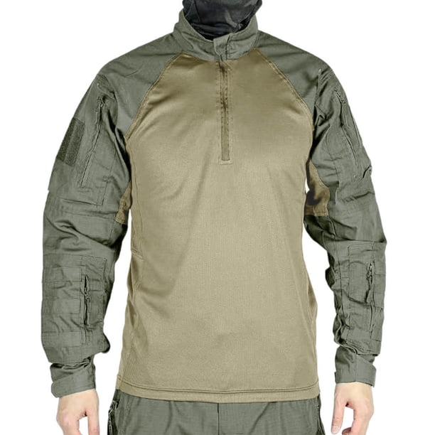 pstuiky Camisas de manga larga de invierno para hombre, Camiseta deportiva de manga corta con cuello alto para hombre, color liso, para entrenamiento al aire libre camisetas de hombre l