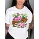 thumbnail image 1 of Girls hand & Letter Graphic Print T-Shirt, Crew Neck Short Sleeve T-Shirt, Casual Every Day Tops, Women's Clothing, 1 of 6