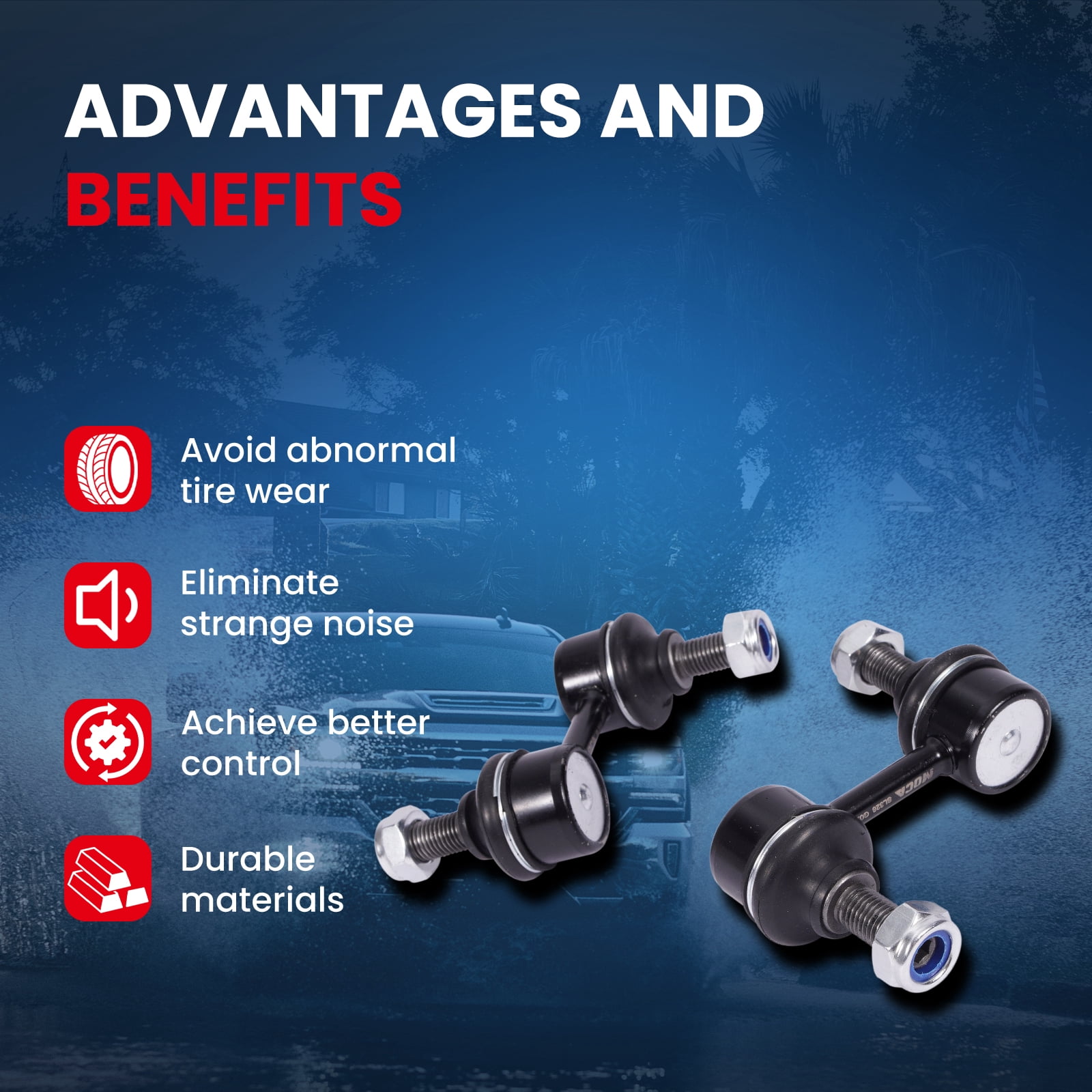 MOCA AUTOPARTS 2 Pcs Front Sway Bar Link Kit Fit for 03-13 Subaru Forester 2.5L & 08-11 Subaru Impreza 2.0L & 05-09 Subaru Outback 3.0L