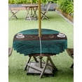 thumbnail image 4 of Fsddascl Teal Brown Wood Outdoor Tablecloth - 60 Inch Round Dining Table Cover, Vintage Simple Chic Board Waterproof Outdoor Table Cloth with Umbrella Hole & Zipper for Picnic/Patio/Party, 4 of 7