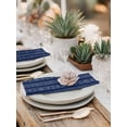 thumbnail image 5 of Navy Blue Striped Cloth Napkins Set of 8 Reusable Dinner Napkins, Modern Abstract Art Geometric Stripes Cocktail Napkin Washable Table Napkins for Wedding/Holiday Party/Baby Shower 20"x20", 5 of 7