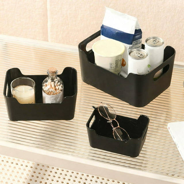 Caja De Almacenamiento De Plástico Caja de almacenamiento de plástico negro de 24 x 18 x 10,5 cm Rkxzt