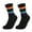 Black, variant on Men's Sweat Wicking Athletic Striped Crew Socks Cotton Tennis Sports Running Socks (9.45 inches / 24 cm) Mesh Breathable Performance Footwear in Black for Gym Workout and Outdoor Exercise
