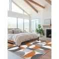 thumbnail image 2 of Retro Geometric Area Rug for Bedroom 5x7 Ft Art Decor Orange Gray Semicircle Super Soft fuzzy Throw Rug Non-Slip Fluffy Plush Indoor Floor Carpet for Living Room Nursery Home Decor, 2 of 8